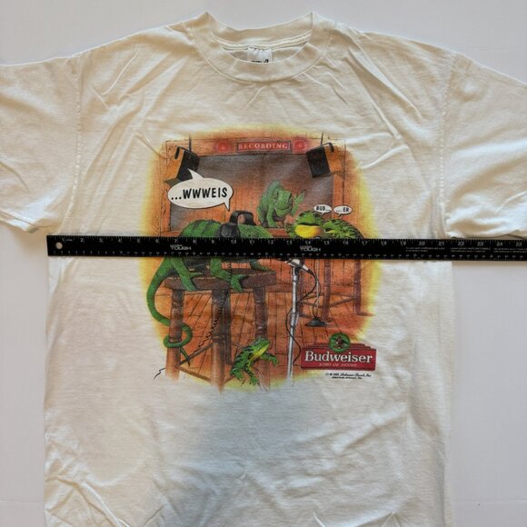 Vintage 90's Budweiser 1998 Frog King of Beers Promo Funny Size XL White Tee - Picture 6 of 6